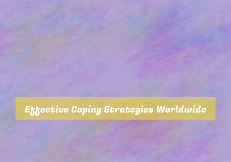 Effective Coping Strategies Worldwide