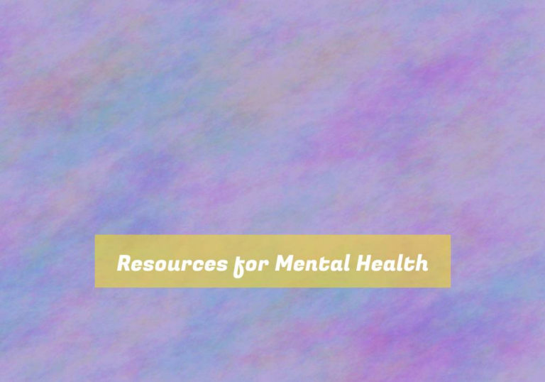 Resources for Mental Health